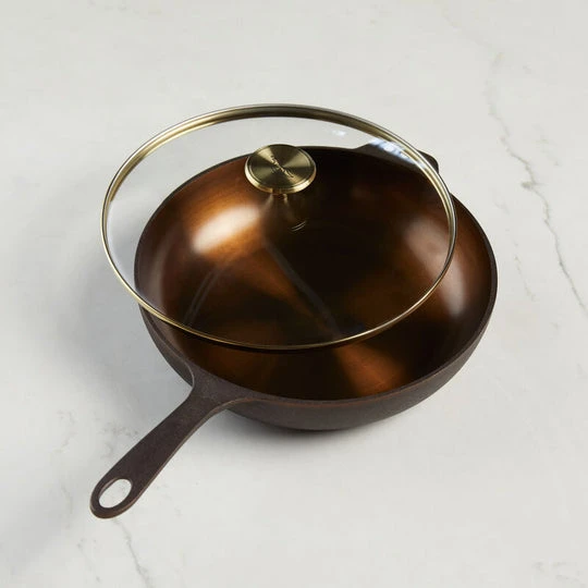 Smithey Ironware No. 11 Deep Cast Iron Skillet W/ Glass Lid 4 Smithey Ironware No. 11 Deep Cast Iron Skillet W/ Glass Lid - Image 2