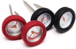 Grill Pro 4-Piece Mini Meat Thermometers With Bezel
