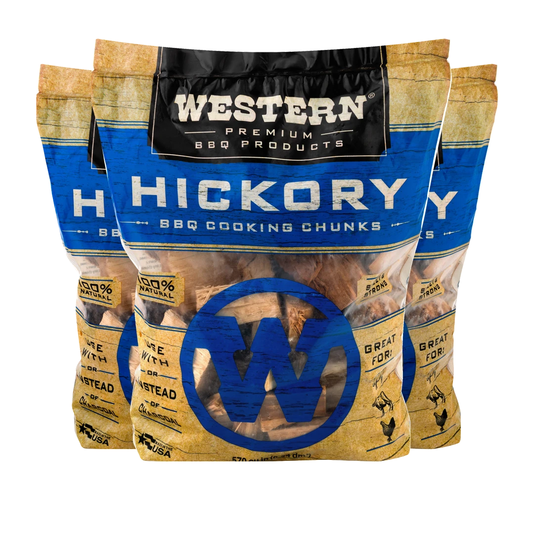 Western Hickory BBQ Cooking Chunks 3 Western Hickory BBQ Cooking Chunks
